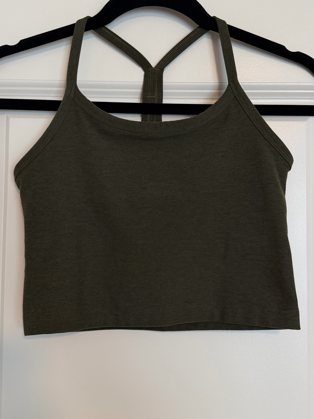 Beyond Yoga Olive Cropped Racerback Tank